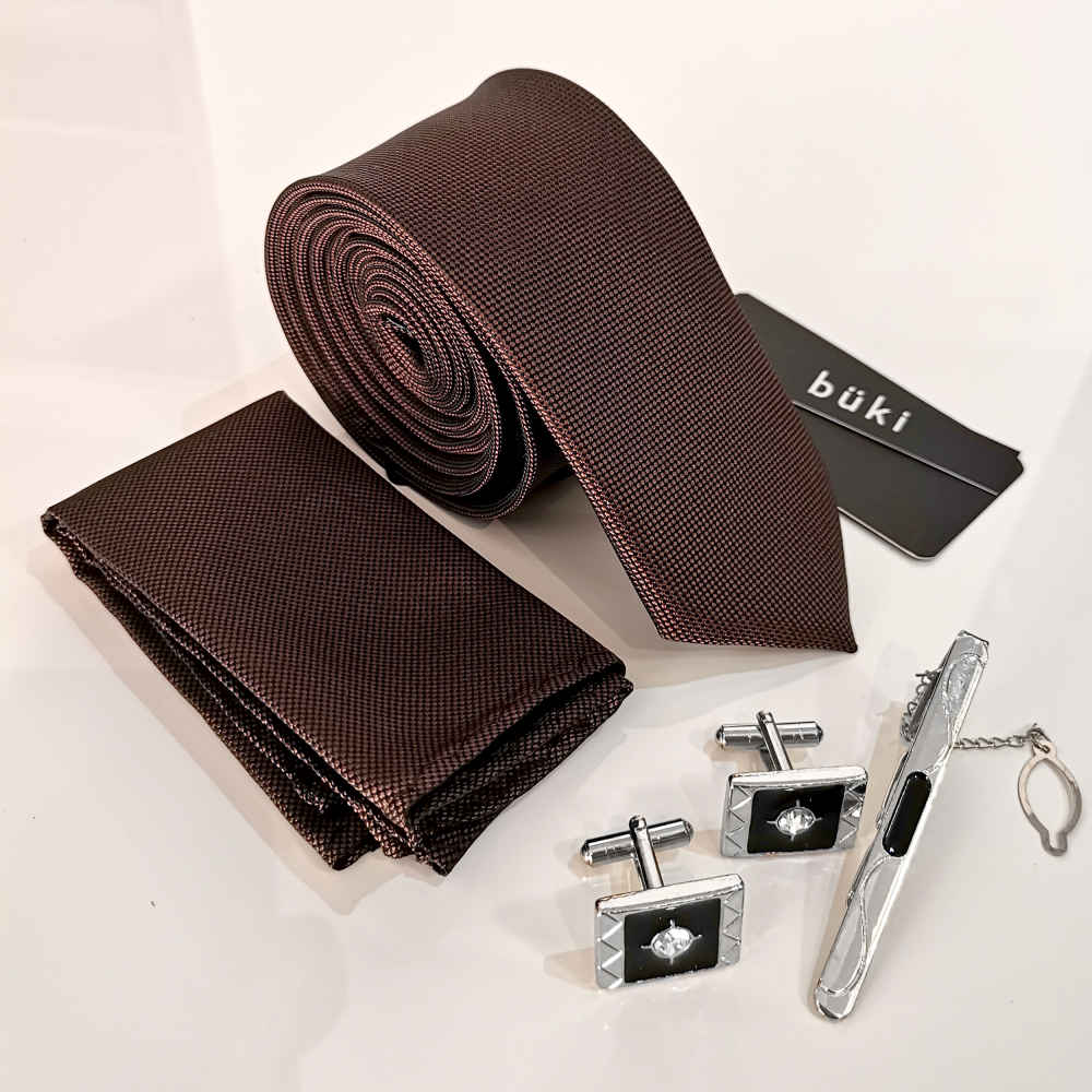 Heren Stropdas-, Zakdoek- & Manchetknopen Set – Luxe Rana