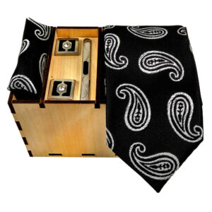 Heren Stropdas-, Zakdoek- & Manchetknopen Set – Luxe Sonati