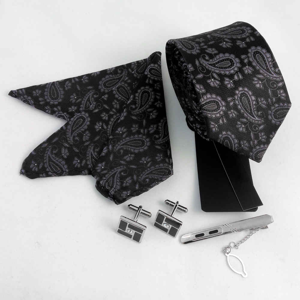 Heren Stropdas-, Zakdoek- & Manchetknopen Set – Luxe Traditie