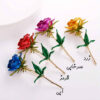 Bloemen Broche Speld – Stalen Roos Ontwerp