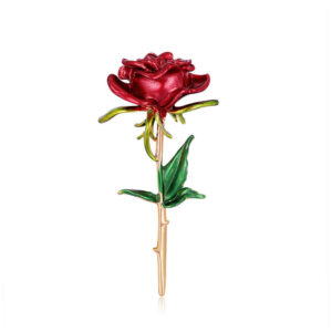 Bloemen Broche Speld – Stalen Roos Ontwerp