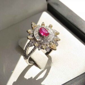 Verlovingsring Zilver met Robijn – Bliss Kiana Ava