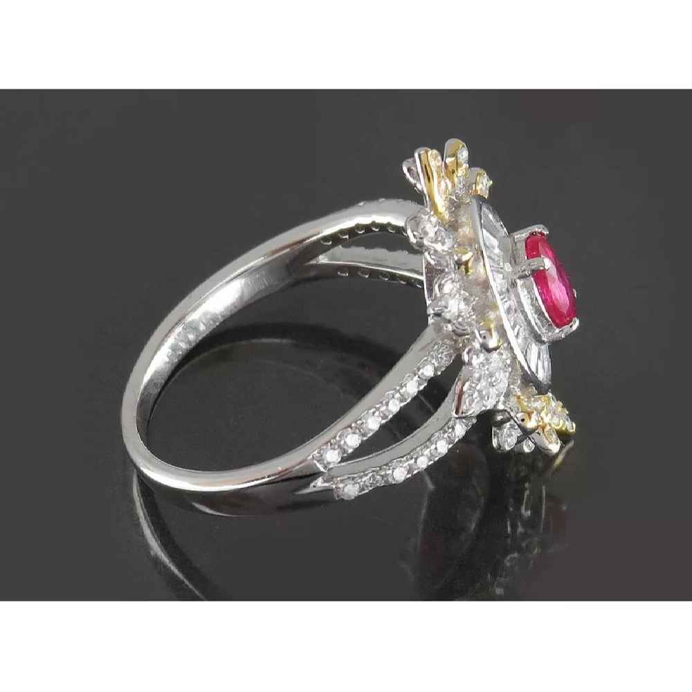 Verlovingsring Zilver met Robijn – Bliss Kiana Ava