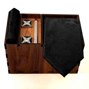 Heren Stropdas-, Zakdoek- & Manchetknopen Set – Luxe Vania