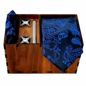 Heren Stropdas-, Zakdoek- & Manchetknopen Set – Luxe Paisley