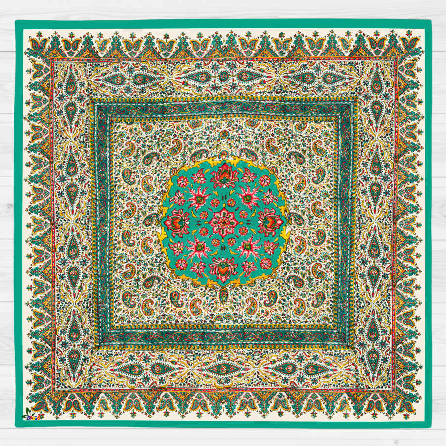 Fluwelen Tafellaken Perzische Elegant Inspiratie Design Turkoois