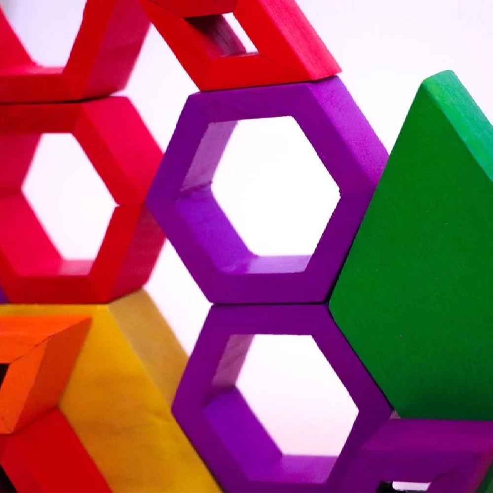 Zeshoek Houten Hersenpuzzel – Uitdagend Geometrisch Speelgoed