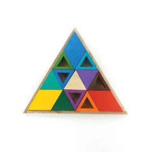 Driehoekige houten hersenpuzzel – Geometrische uitdaging
