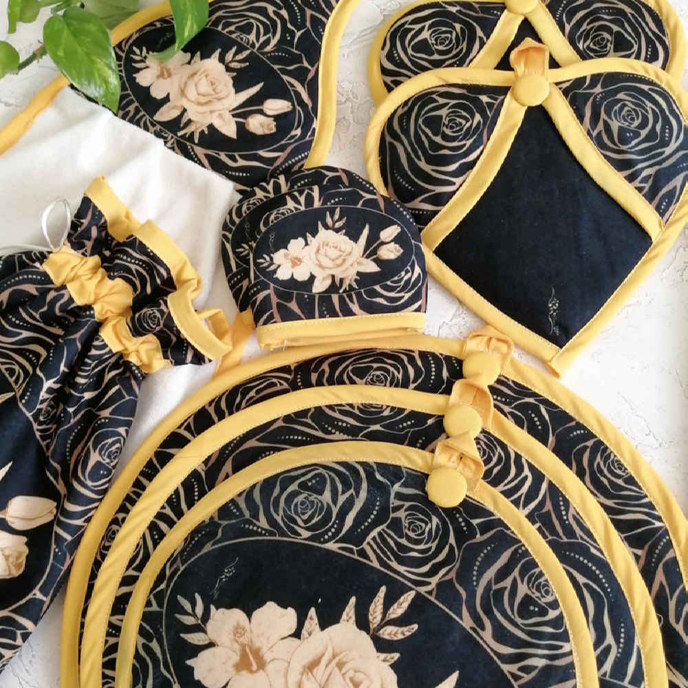 15-delige Keukenschortset met Bloemen Model Simin
