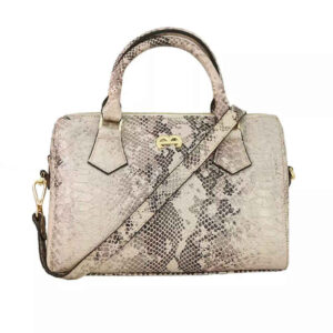 Luxe leren Bauletto handtas – Slangenhuid patroon