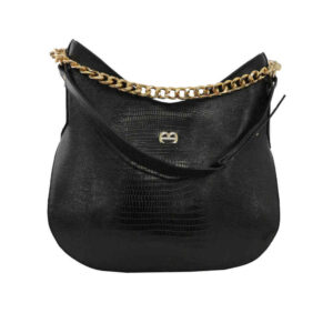 Zwarte Echt Leren Slouchy Tas – Model Mante