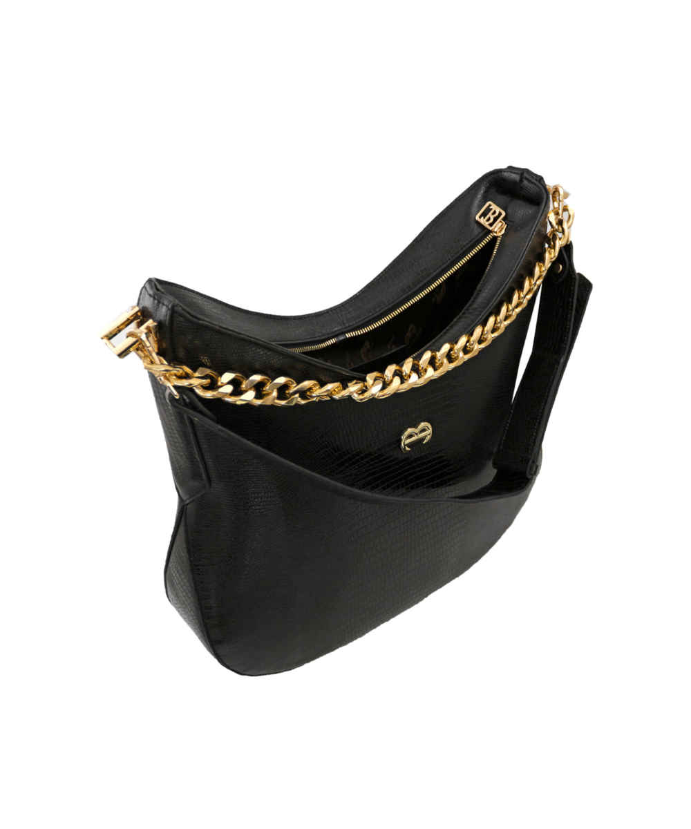 Zwarte Echt Leren Slouchy Tas – Model Mante