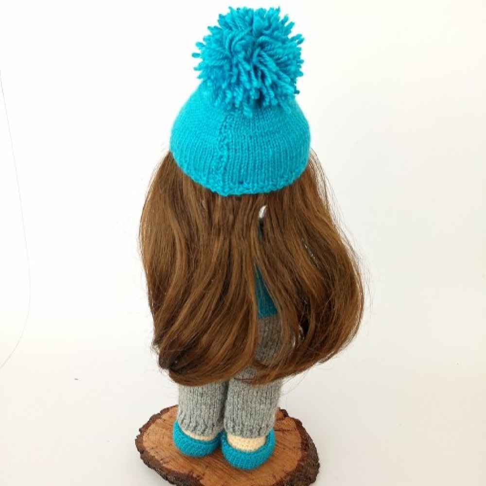 Amigurumi handgemaakte gehaakte pop blauw meisje
