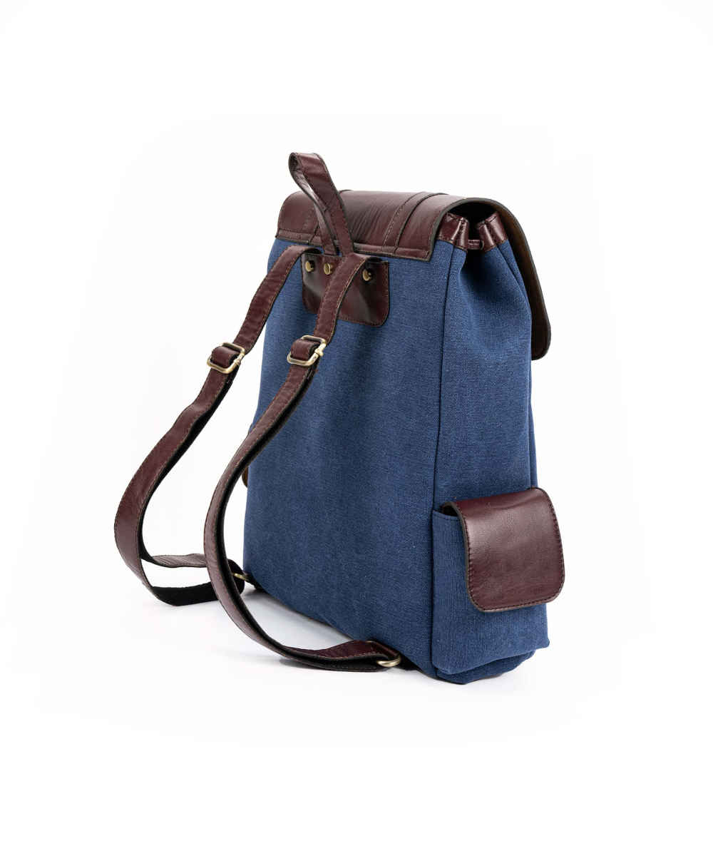 Blauwe Canvas Dames Rugzak – Model Leila