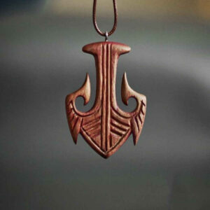 Houten Ketting Handgemaakt met Artistieke Stijl Haak