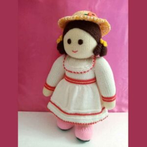 Amigurumi handgemaakte gehaakte pop wit meisje