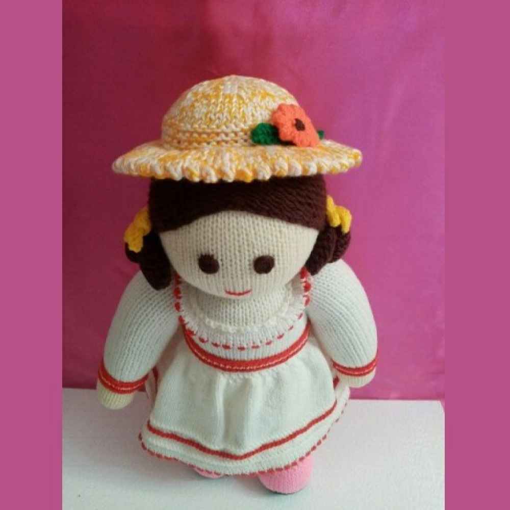 Amigurumi handgemaakte gehaakte pop wit meisje