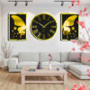 Moderne 3-Delige Wandklok Set – Carolyn (Goud)