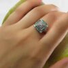 Groene Smaragd Zilveren Ring voor Vrouwen Verloving Maral