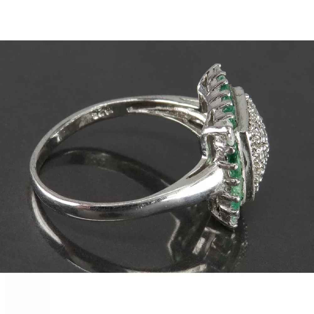 Groene Smaragd Zilveren Ring voor Vrouwen Verloving Maral