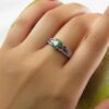 Groene Smaragd Zilveren Ring voor Vrouwen Verloving Melorin