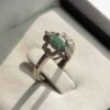Groene Smaragd Zilveren Ring voor Vrouwen Verloving Nazgol
