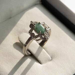 Groene Smaragd Zilveren Ring voor Vrouwen Verloving Nazgol