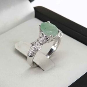 Groene Smaragd Zilveren Ring voor Vrouwen Verloving Sanaz