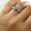 Groene Smaragd Zilveren Ring voor Vrouwen Verloving Sanaz