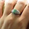 Groene Smaragd Zilveren Ring voor Vrouwen Verloving Sara