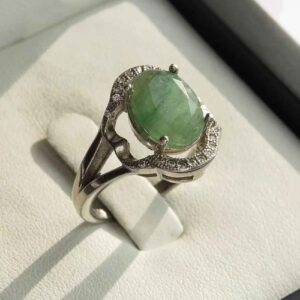 Groene Smaragd Zilveren Ring voor Vrouwen Verloving Sarvenaz