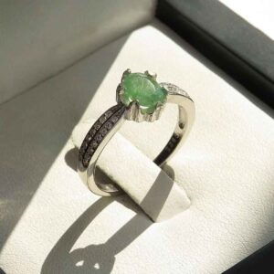 Groene Smaragd Zilveren Ring voor Vrouwen Verloving Sepid