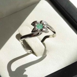 Groene Smaragd Zilveren Ring voor Vrouwen Verloving Taranom