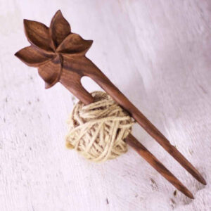 Houten Haarvork Handgemaakt Lotusbloem – Groot