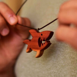 Gesneden Houten Hanger Handgemaakt Artistiek Shark
