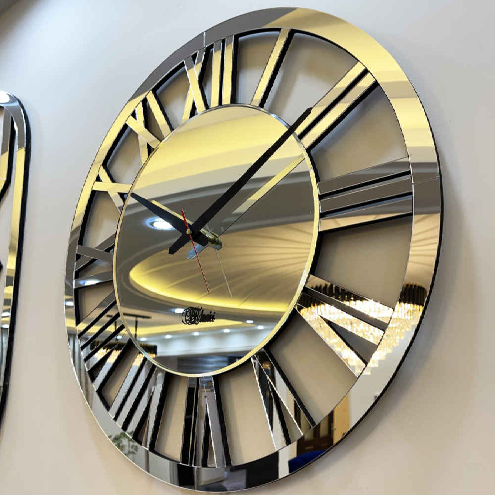 Moderne 3-Delige Wandklok Set – Helios (Zilver)