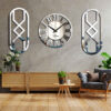 Moderne 3-Delige Wandklok Set – Helios (Zilver)