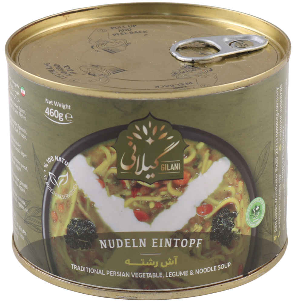 Aush Reshteh – Perzische Noodlesoep met Kruiden & Bonen, In Blik