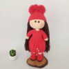 Amigurumi handgemaakte gehaakte pop rood meisje