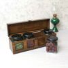 Houten Kruidenrek with 4 Potjes – Oosters Geïnspireerd Ramina
