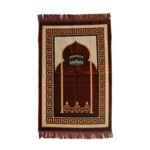 Islamitisch Gebedskleed Gevoerde Fluwelen Sajadah met Kaaba