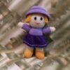 Amigurumi handgemaakte gehaakte pop paarse dame