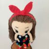 Amigurumi handgemaakte gehaakte pop kersenmeisje