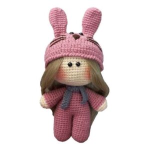 Amigurumi handgemaakte gehaakte pop konijn meisje