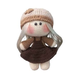 Amigurumi handgemaakte gehaakte pop chocolade meisje