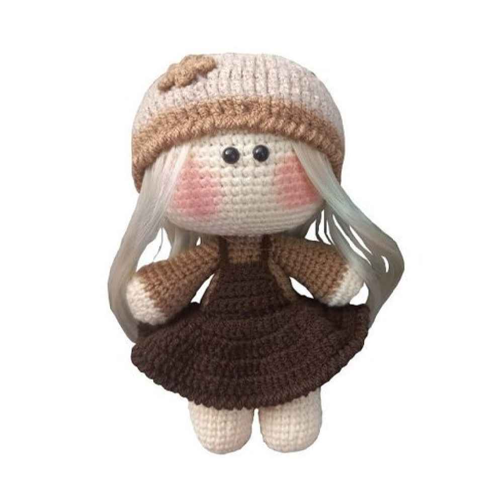 Amigurumi handgemaakte gehaakte pop chocolade meisje