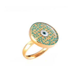 Turkoois Kleurige Zegelring – Boze Oog Symbool