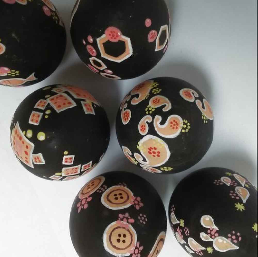 Decoratief Aardewerk Ei – Zwart Paisley