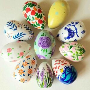Blauwe Aardewerken Nowruz Eieren – Model Bahar