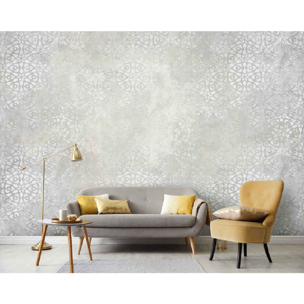 Grijs Abstracte Muurmuurschildering Model Roya voor Moderne Interieurs